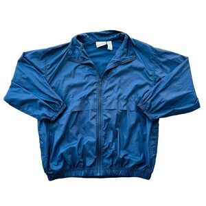 Reebok Golf Vintage Full Zip Windbreaker Navy Blue Women's Medium (M)